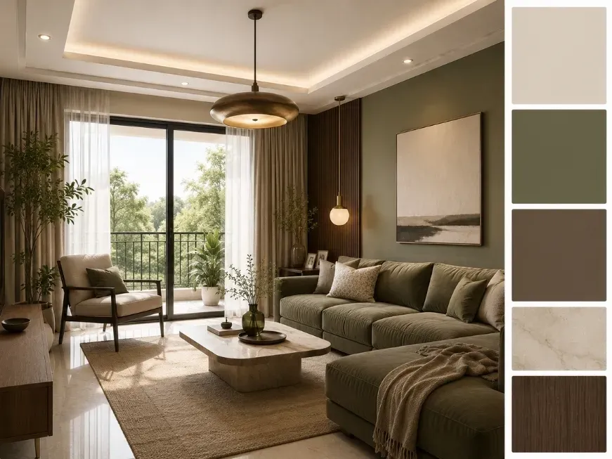 2bhk interior wall clour design