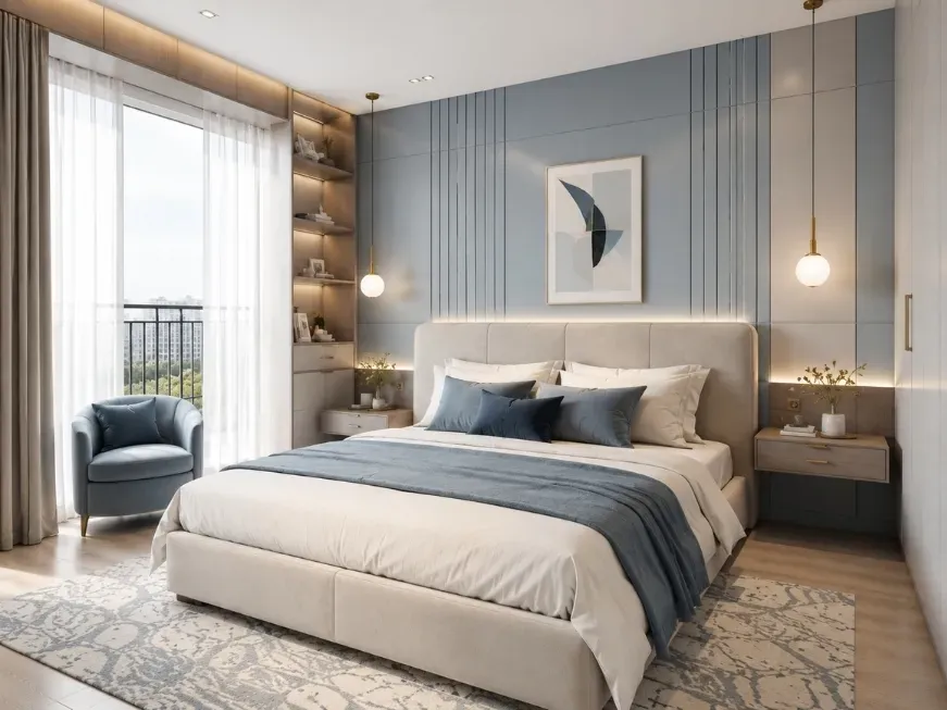 2bhk bedroom interior design for greater noida