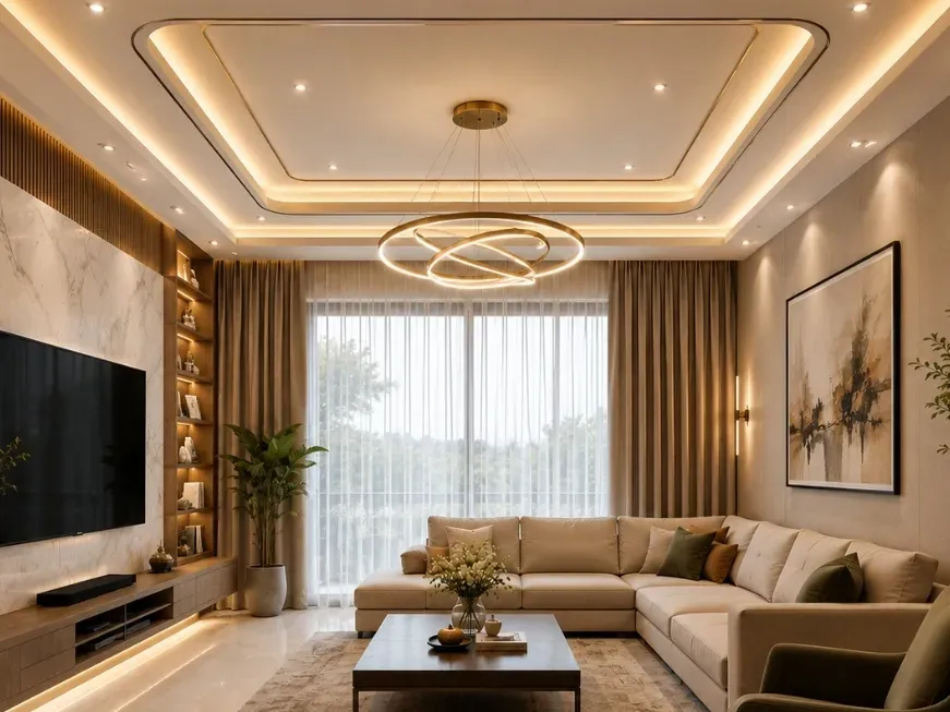 2bhk flase ceiling design for gurugram homes