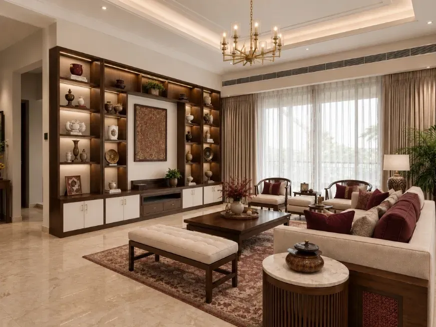 2bhk living room storage ideas