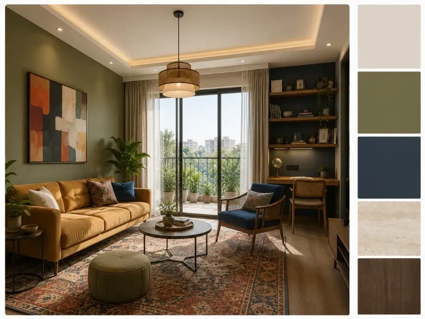 2bhk wall colour designs