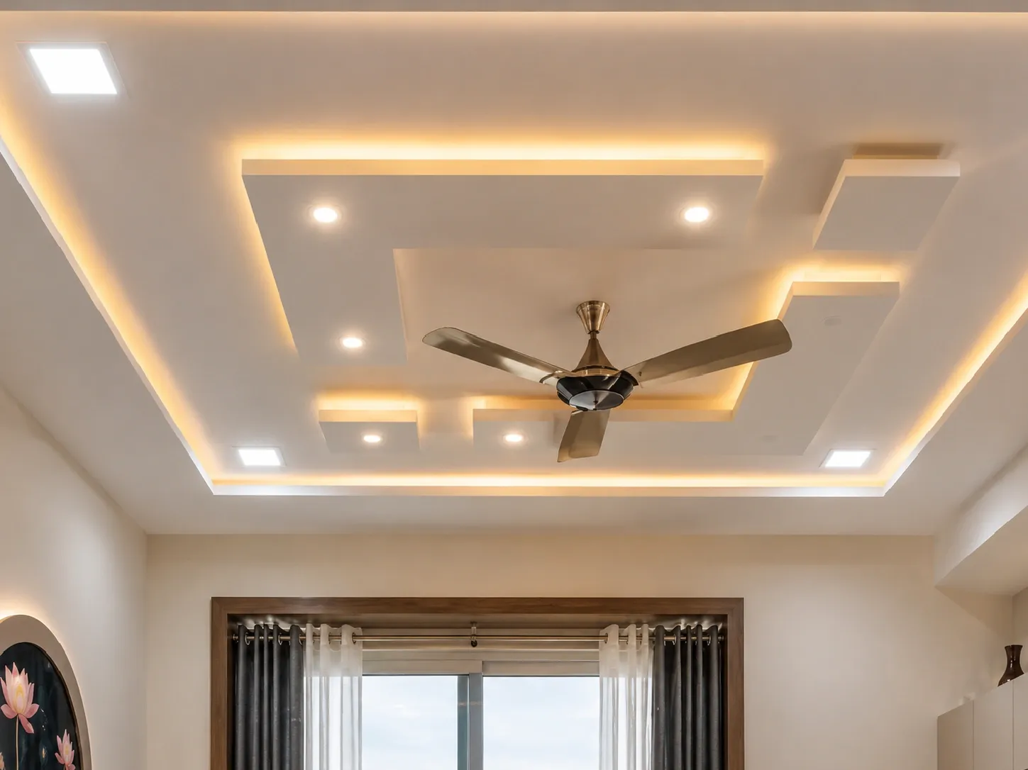 3bhk flase ceiling and lighting design