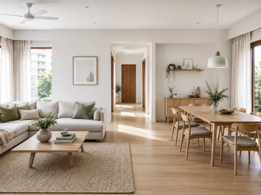 living & dinning room design for 3bhk interior