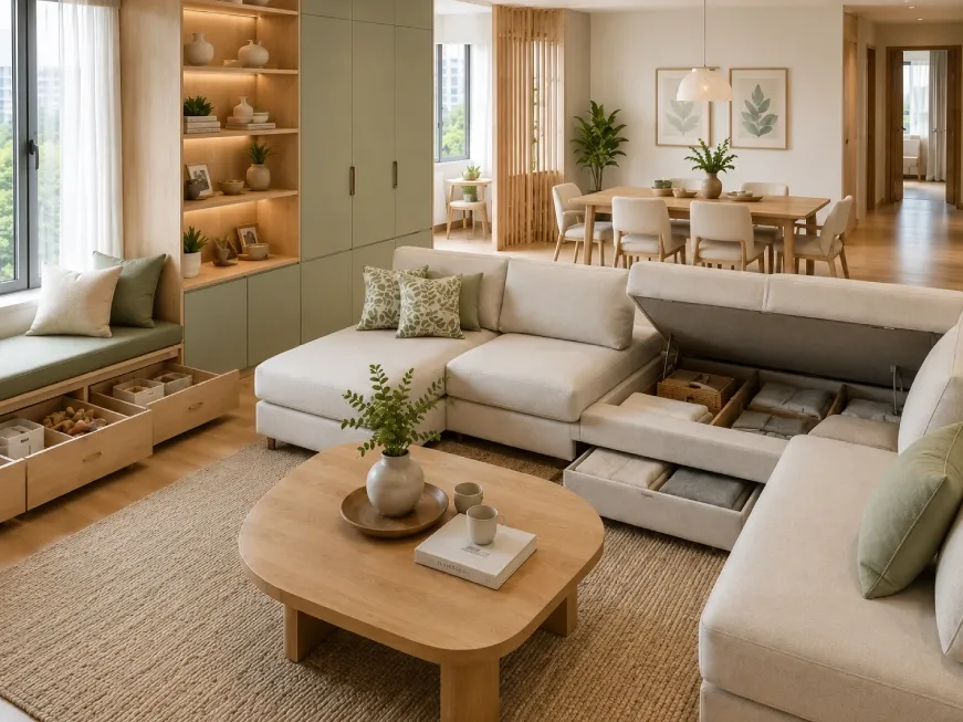 storage ideas for 3bhk interior design