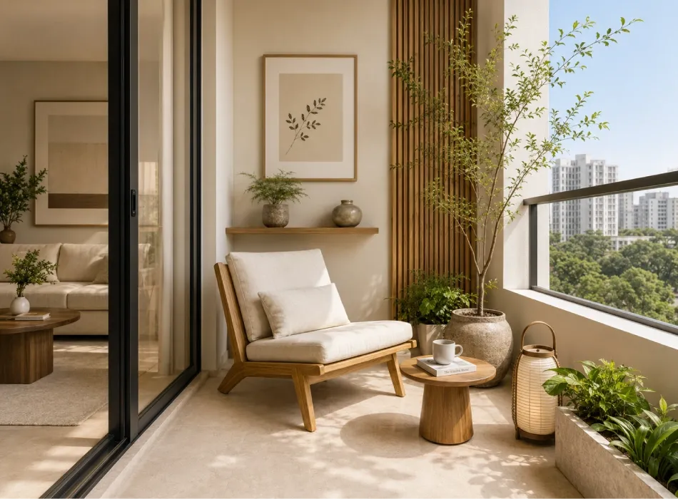 3bhk balcony design for faridabad apartments
