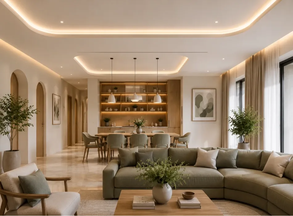 3bhk false ceiling and lighting design for faridabad homes