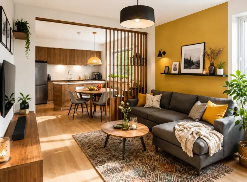 3bhk living and dinning room interior design for ghaziabad homes