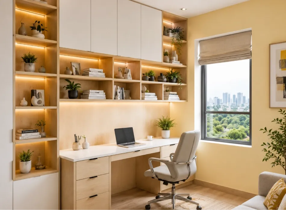3bhk interior space saving storage ideas