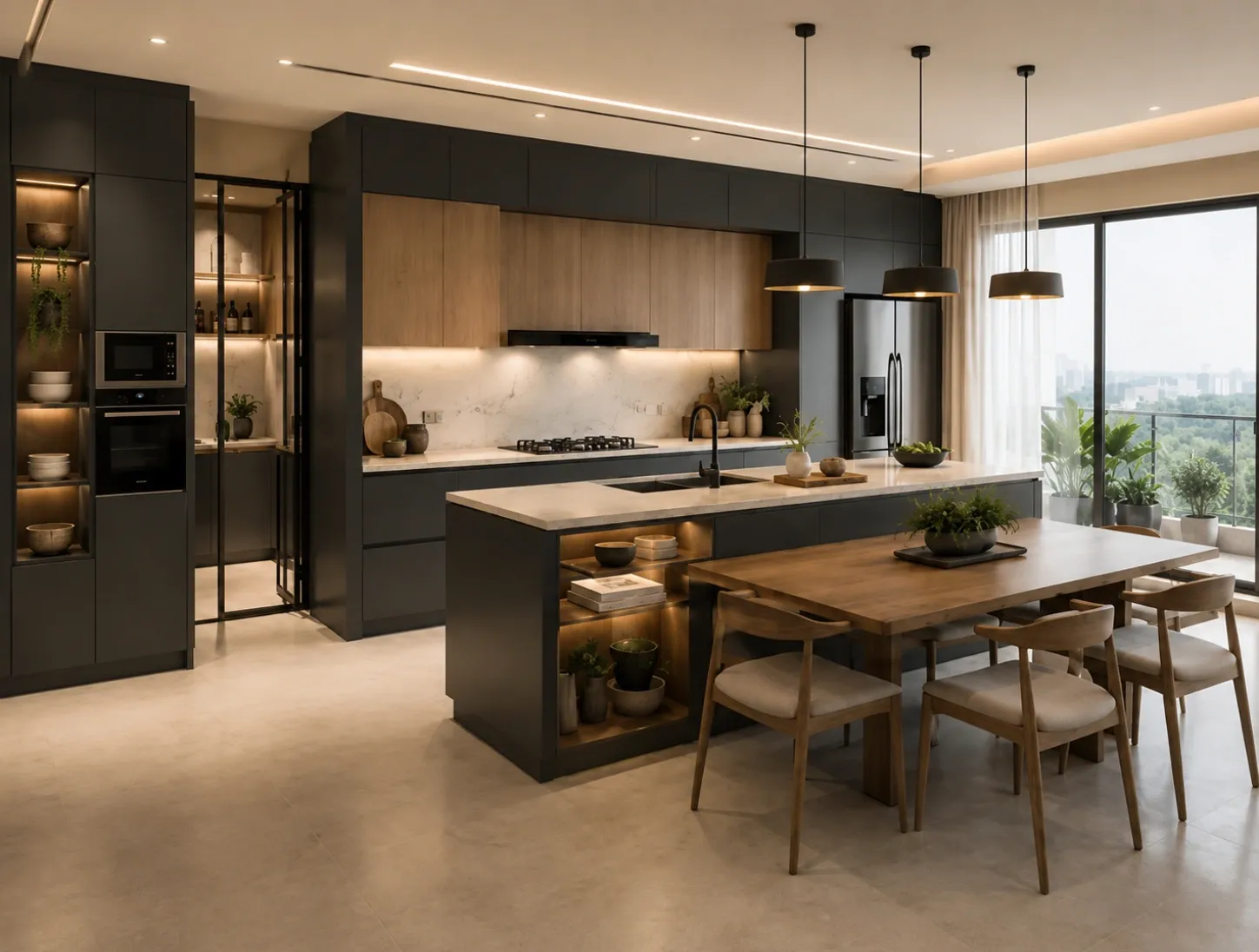 3bhk kitchen interior design for greater noida homes
