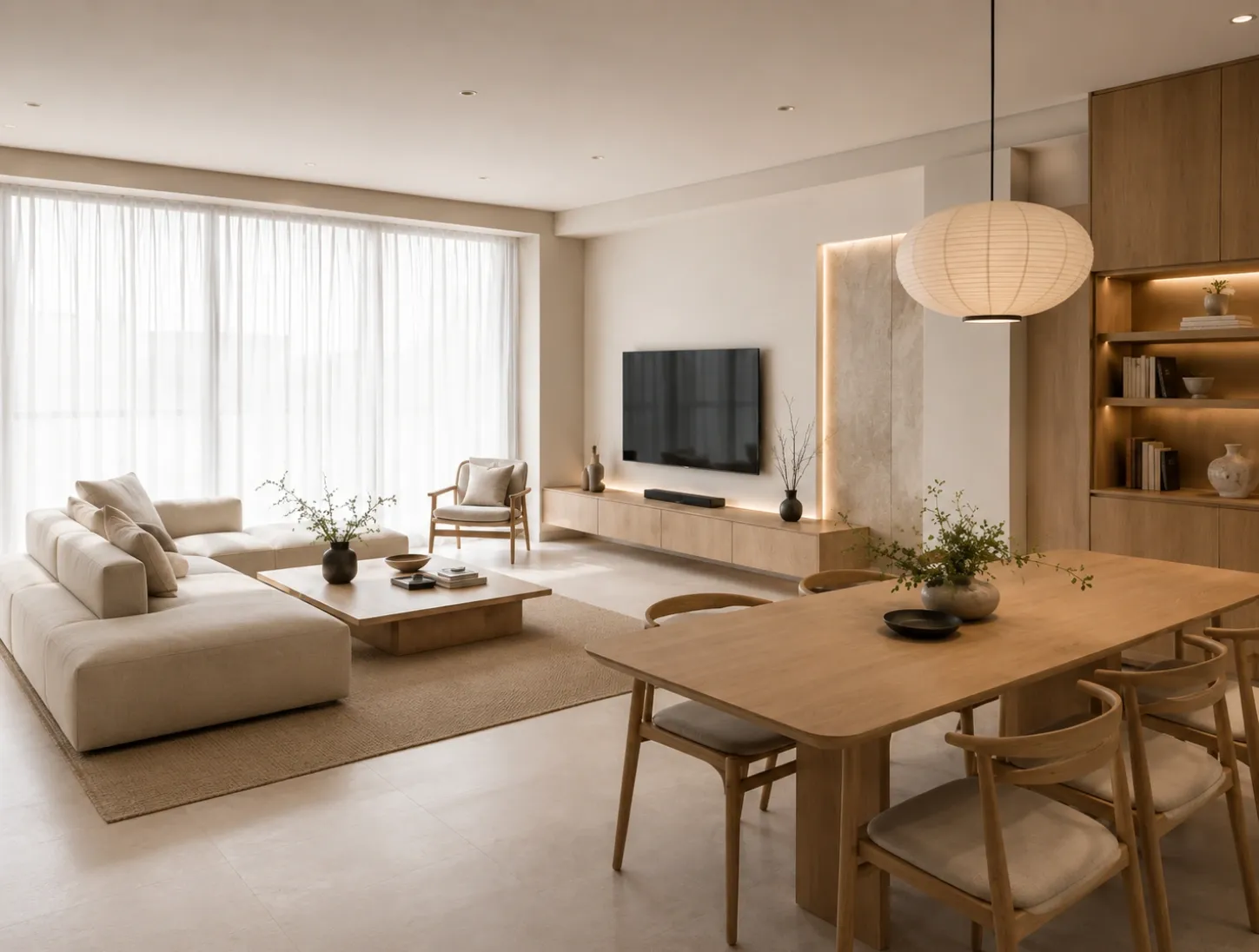 living and dining room design for 3bhk home interior design
