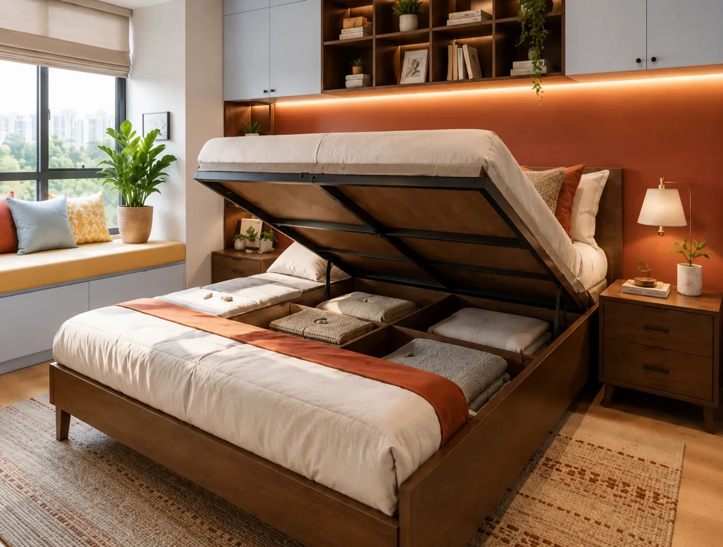 space saving storage plane for 3bhk home interior design