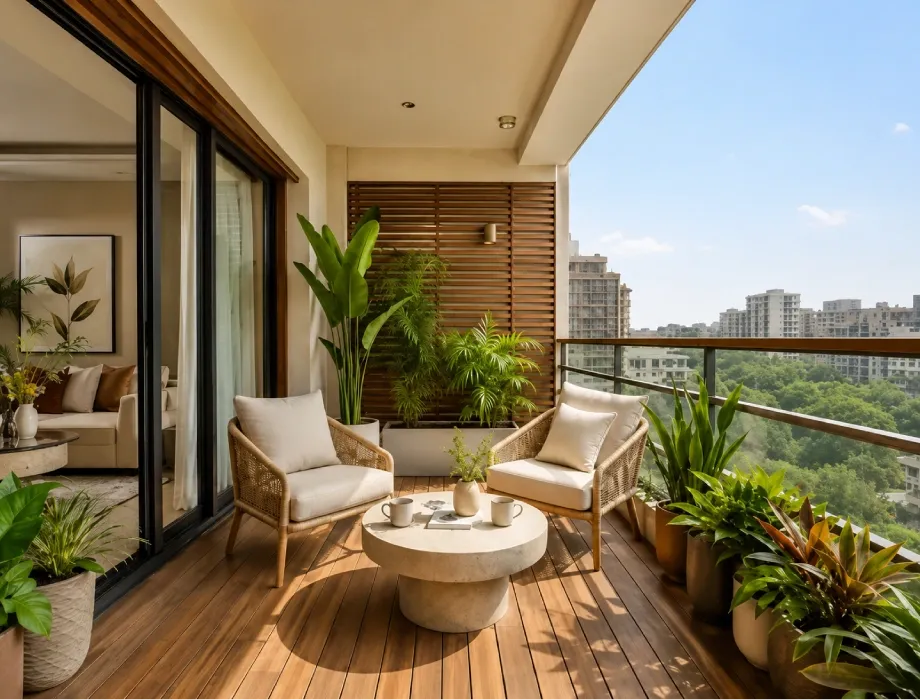 3bhk balcony design for gurugram homes