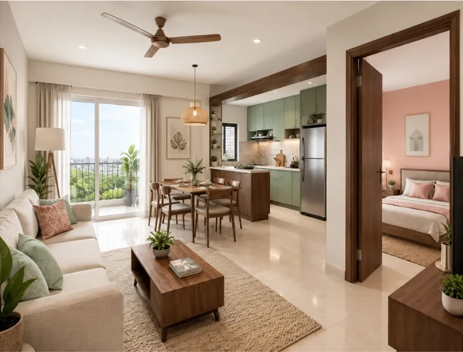 3bhk room placement design for gurugram homes