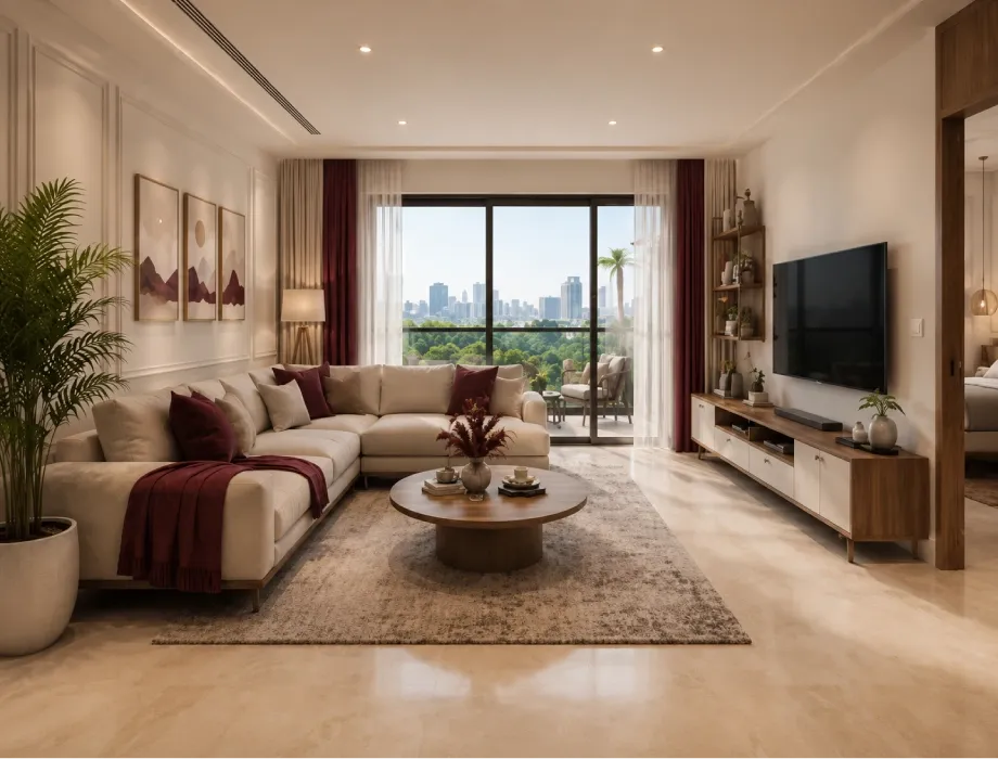 3bhk space planning interior design for gurugram homes
