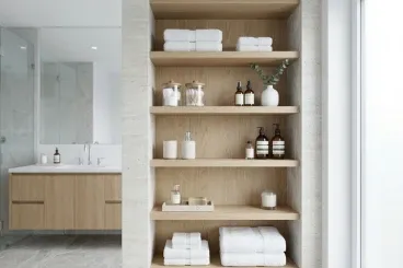Bathroom Built-In Shelves