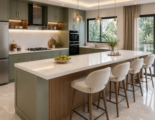 Kitchen Breakfast Counter Design in Faridabad