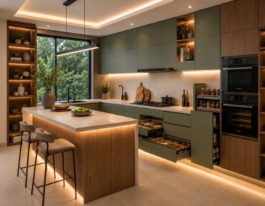 Modular Kitchen Interior Lighting Designs in Faridabad