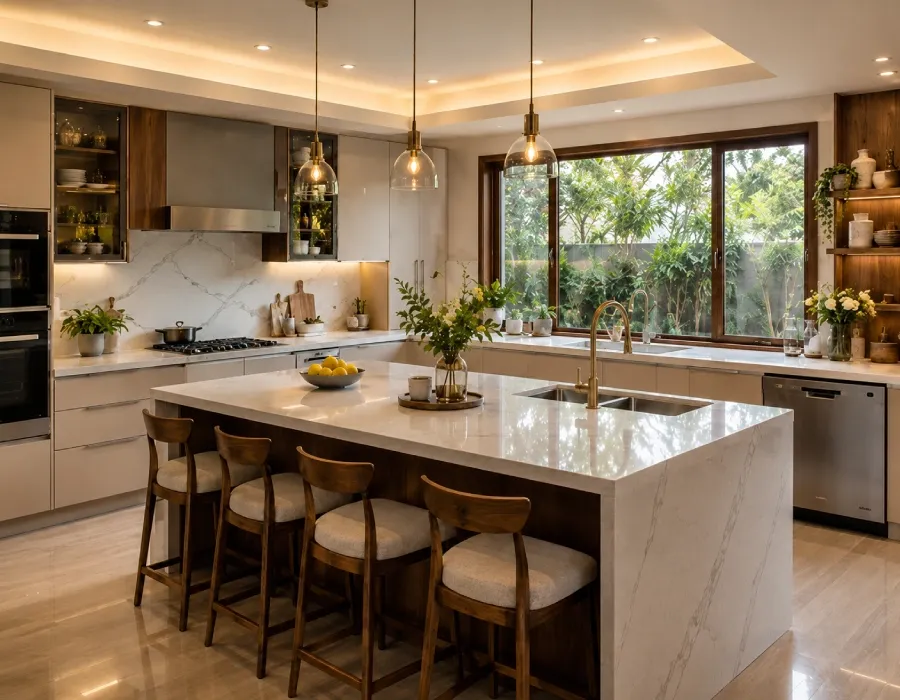 Kitchen Breakfast Counter Design in Greater Noida