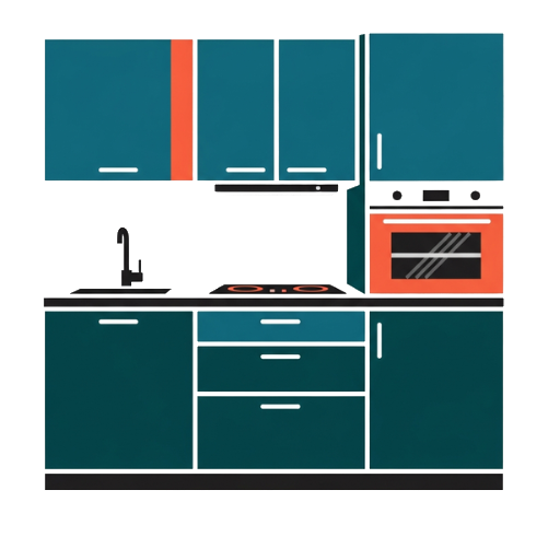 L-shape kitchen icon
